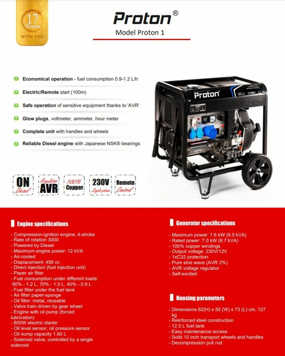 Diesel Generator Proton 1 7.6 kW/(9.5 kVA) - Image 2