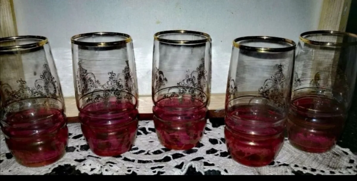 5 signed ruby glass Moser? - Image 1