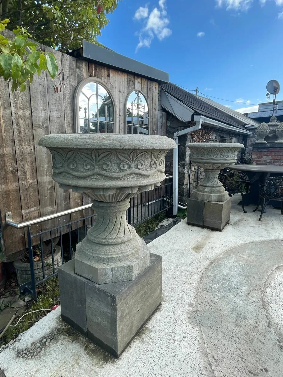 Large Limestone Urns - Image 2
