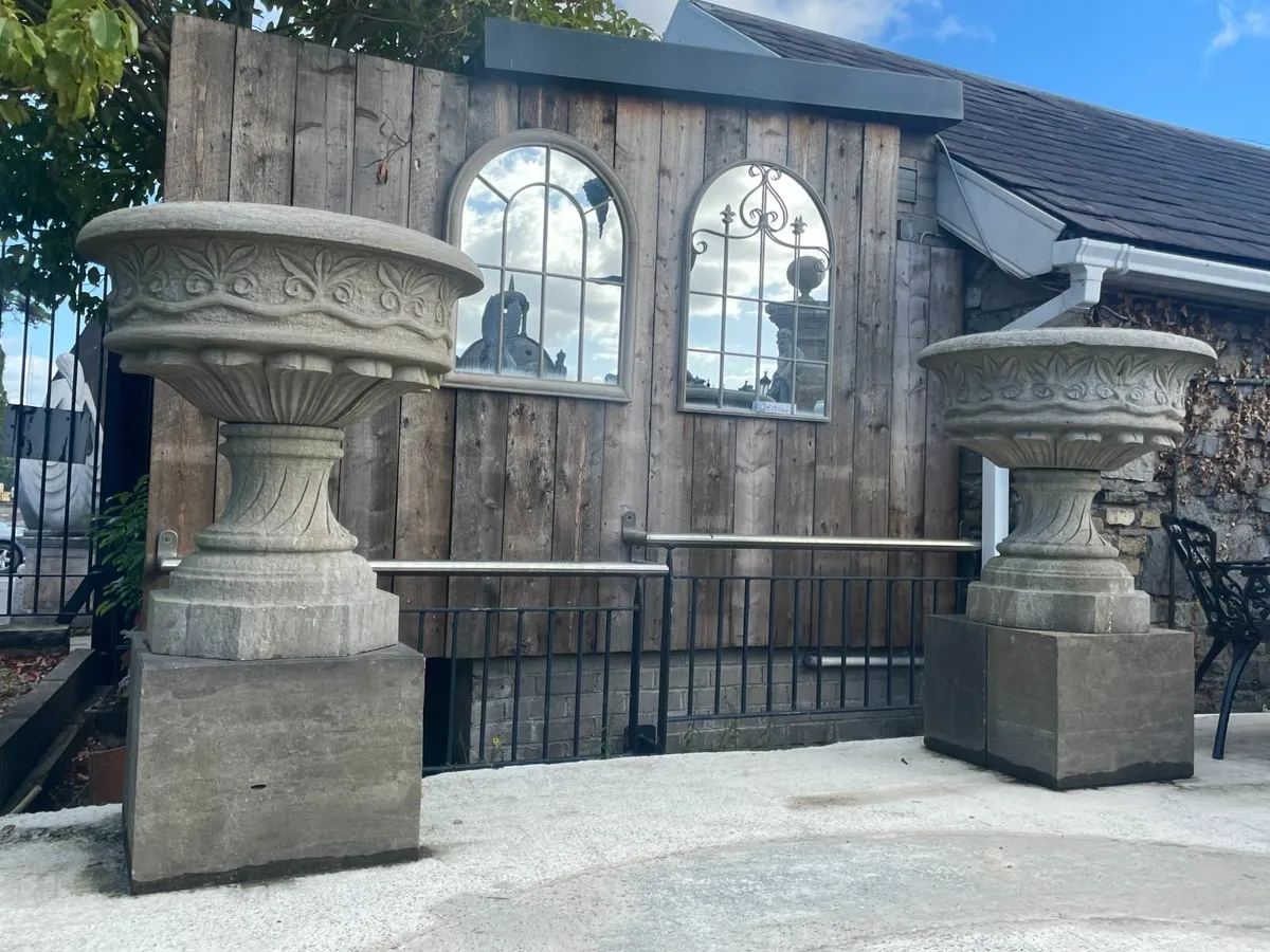 Large Limestone Urns - Image 4