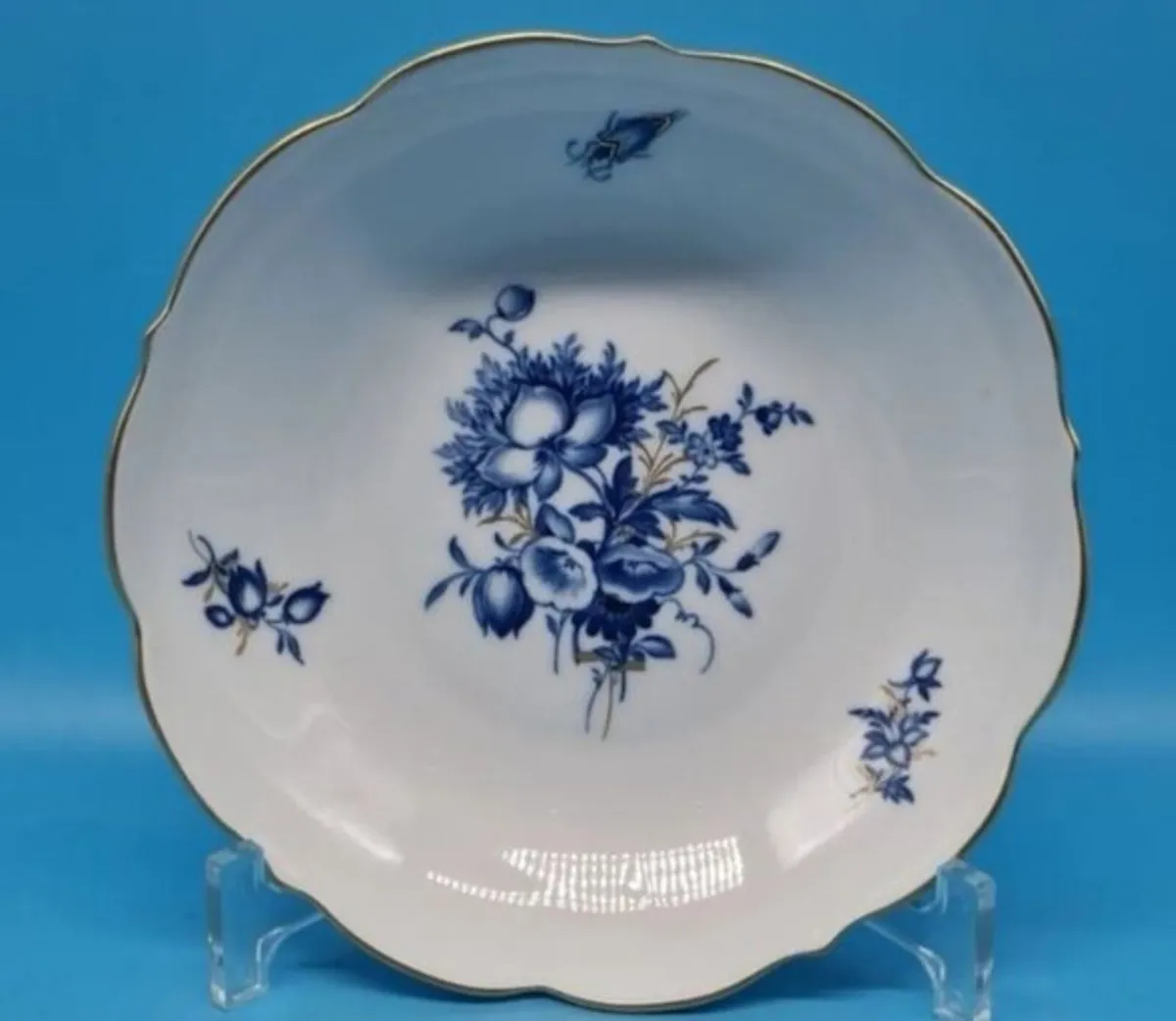 Original Meissen plate with insects and flowers 1s - Image 1