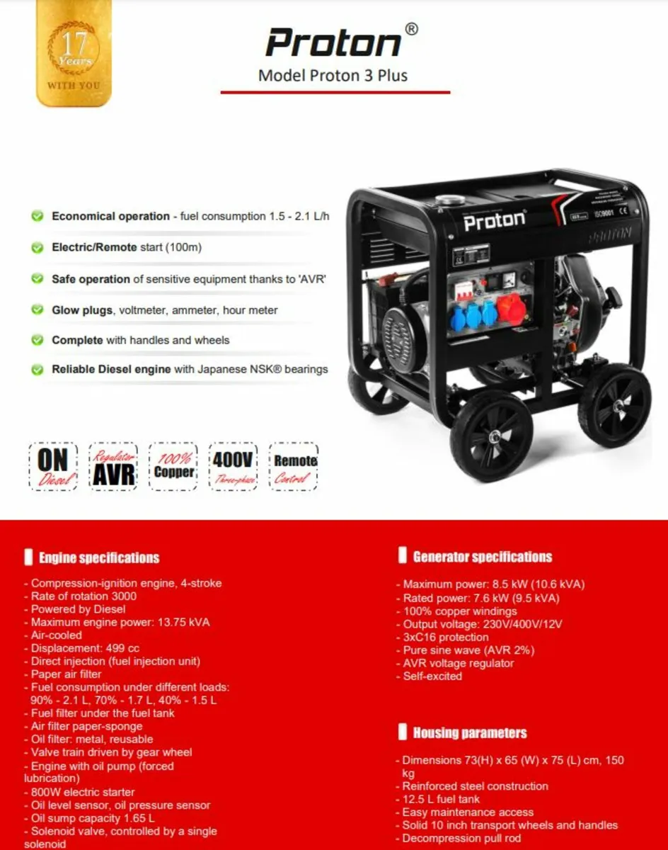 Diesel Generator Proton 3 Plus 8.5 kW/(10.6 kVA) - Image 2