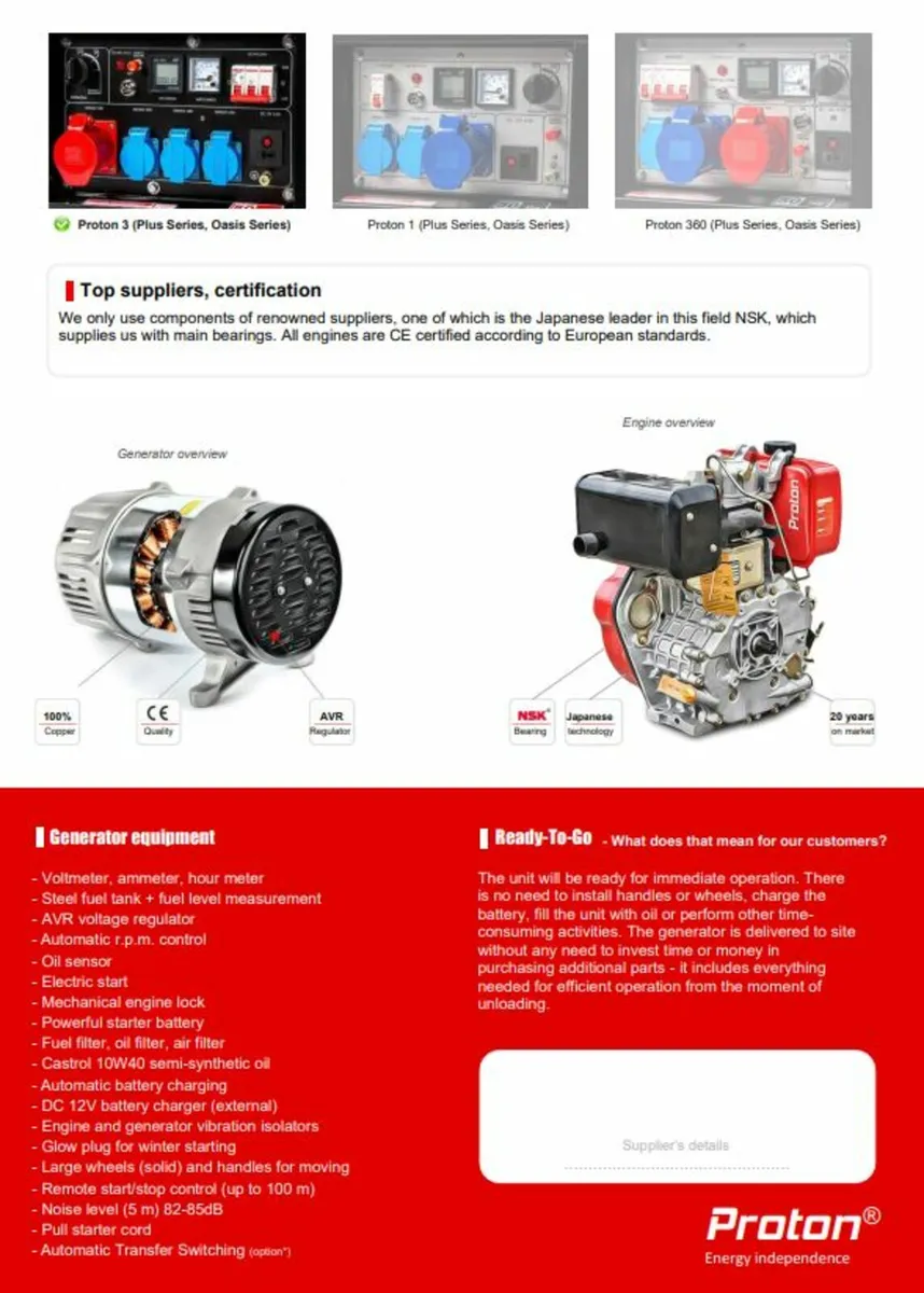 Diesel Generator Proton 3 Plus 8.5 kW/(10.6 kVA) - Image 3
