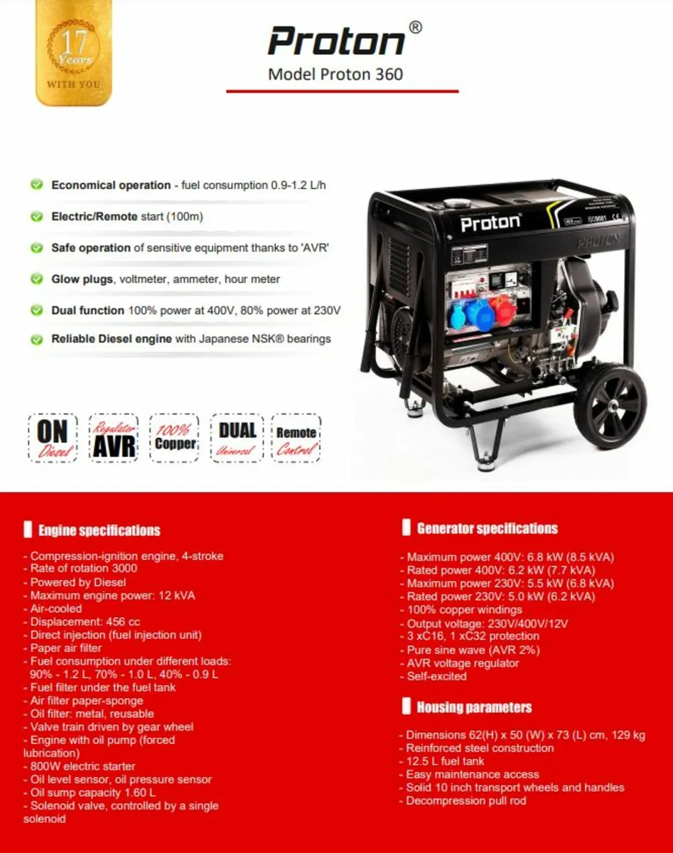 Diesel Generator Proton 360 Dual 6.8 kW/(8.5 kVA) - Image 2