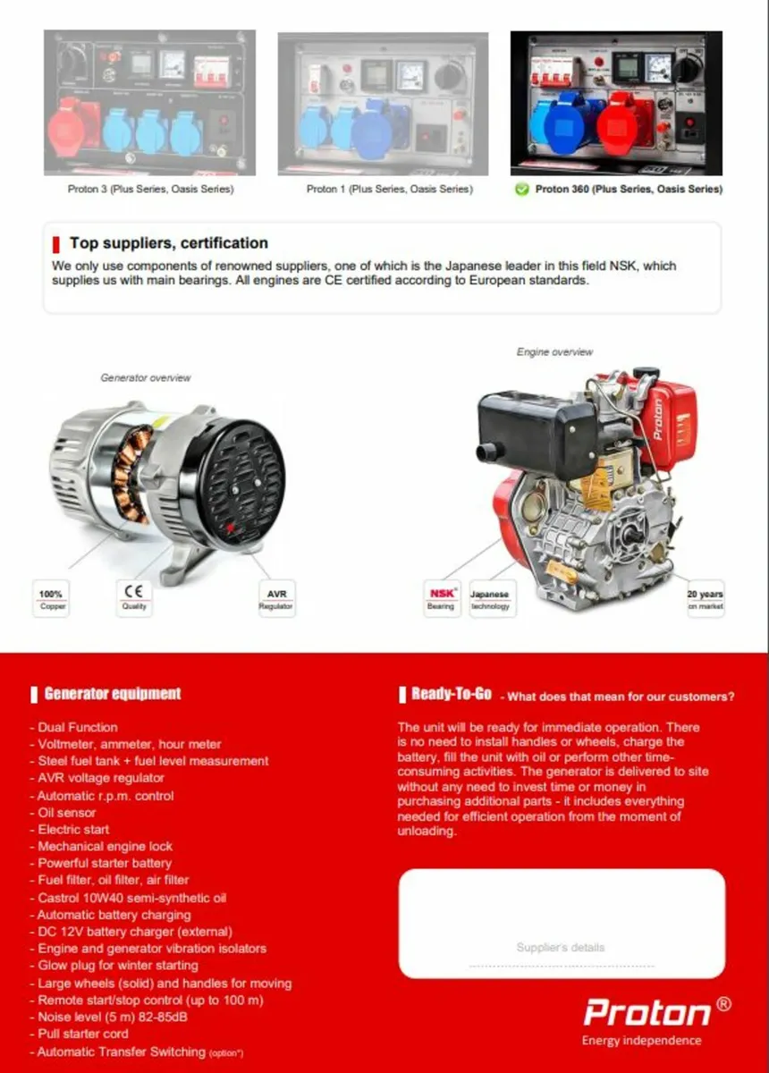 Diesel Generator Proton 360 Dual 6.8 kW/(8.5 kVA) - Image 3