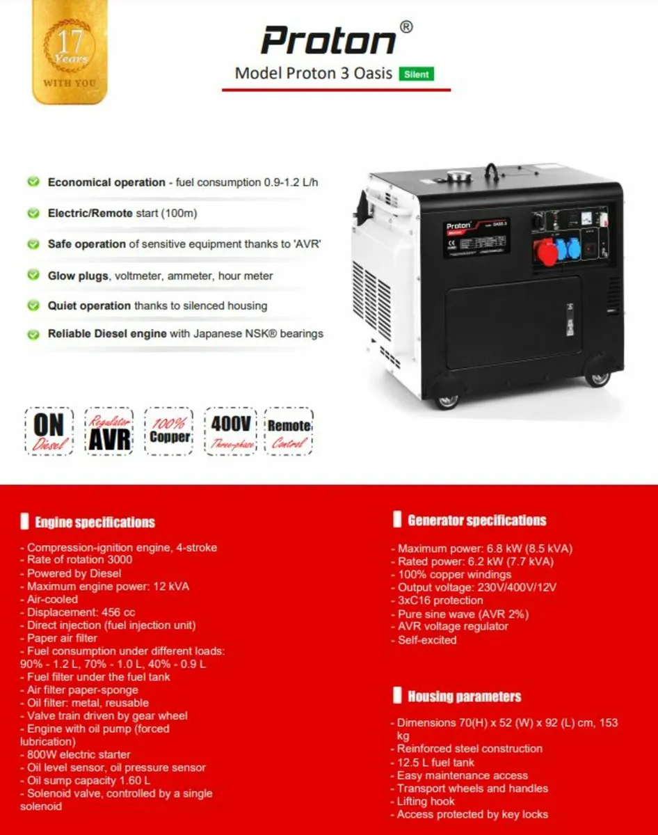 Diesel Generator Proton 3 Oasis 6.8 kW/(8.5 kVA) - Image 2