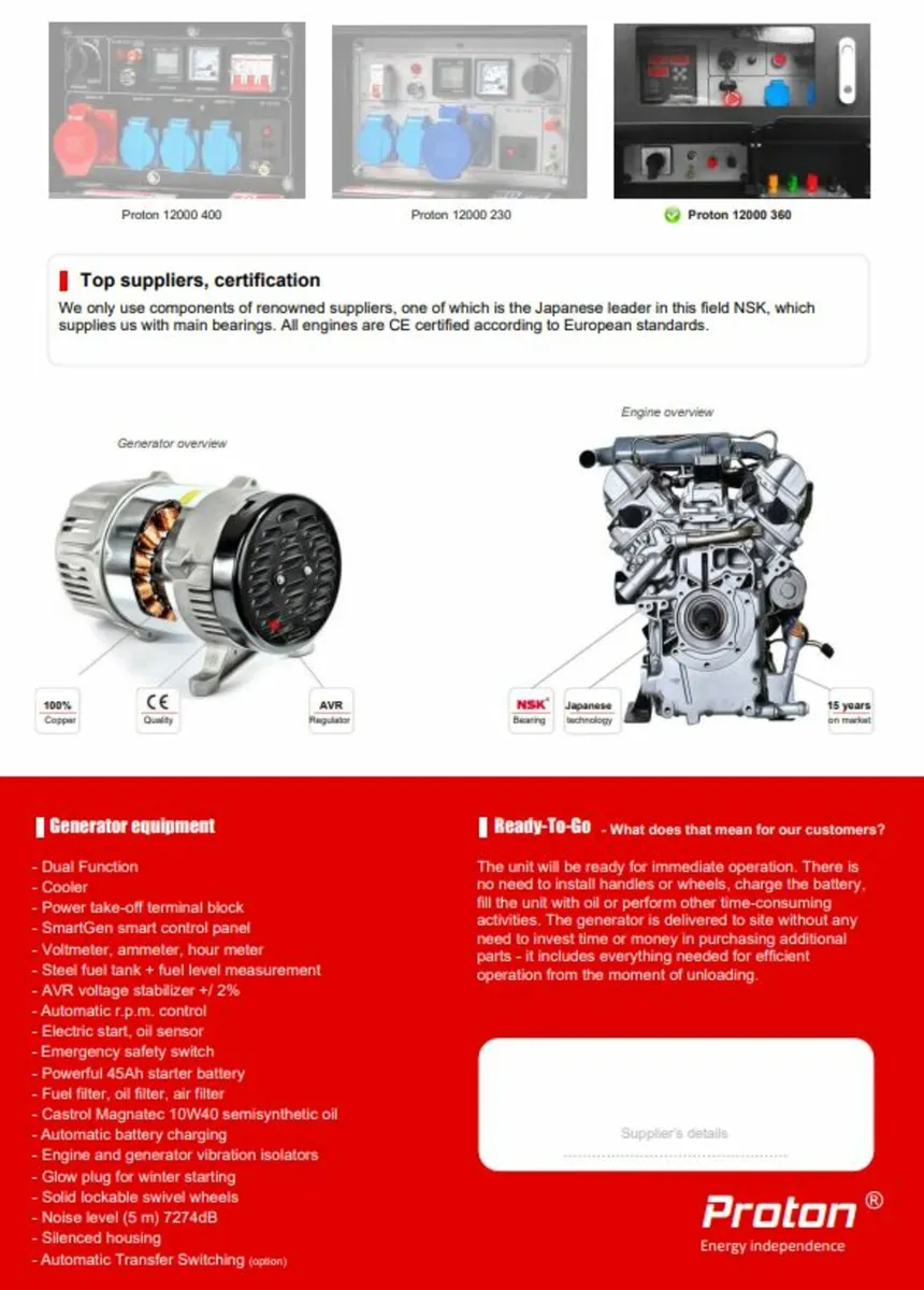 Diesel Generator Proton 12000 360 Oasis 15kVA - Image 3