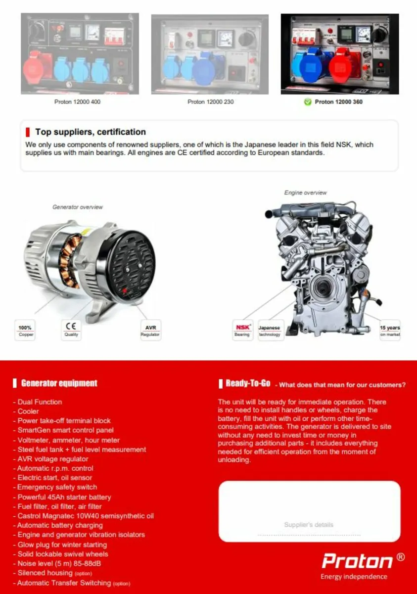 Diesel Generator Proton 12000 360 Dual 15.0 kVA - Image 3