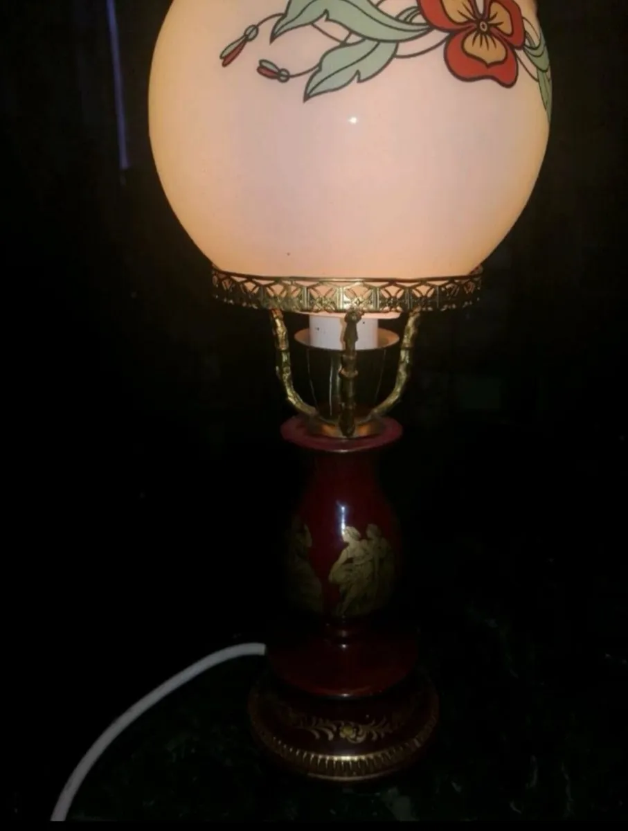 Antique signed C Florentine lamp - Image 1