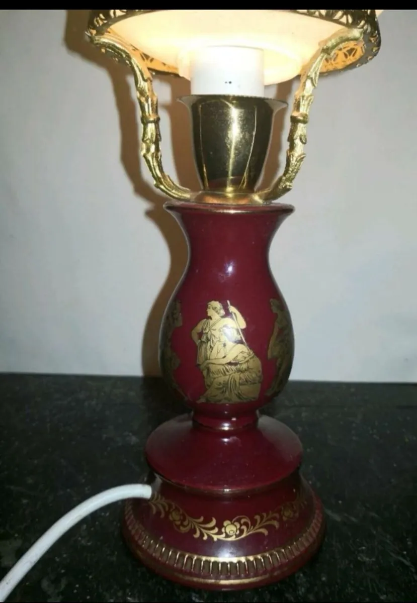 Antique signed C Florentine lamp - Image 2