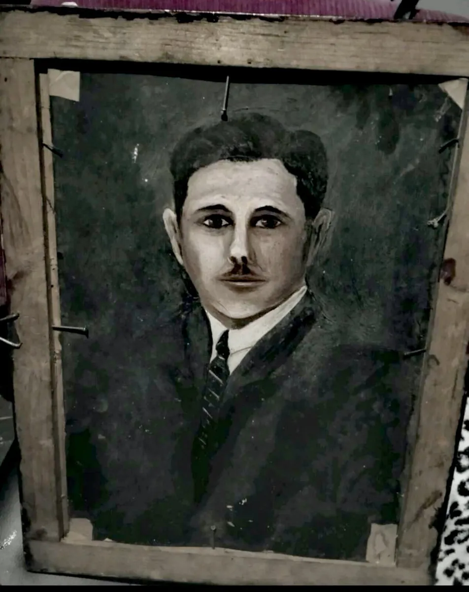 Antique 2 sided oil painting - Image 2