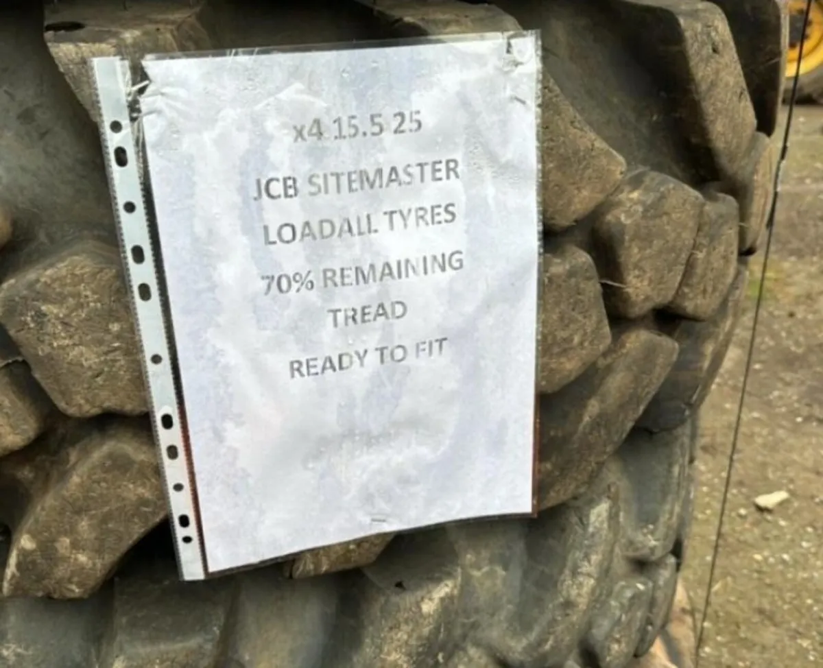 4 x JCB SITEMASTER loadall tyres (15.5 25) - Image 3