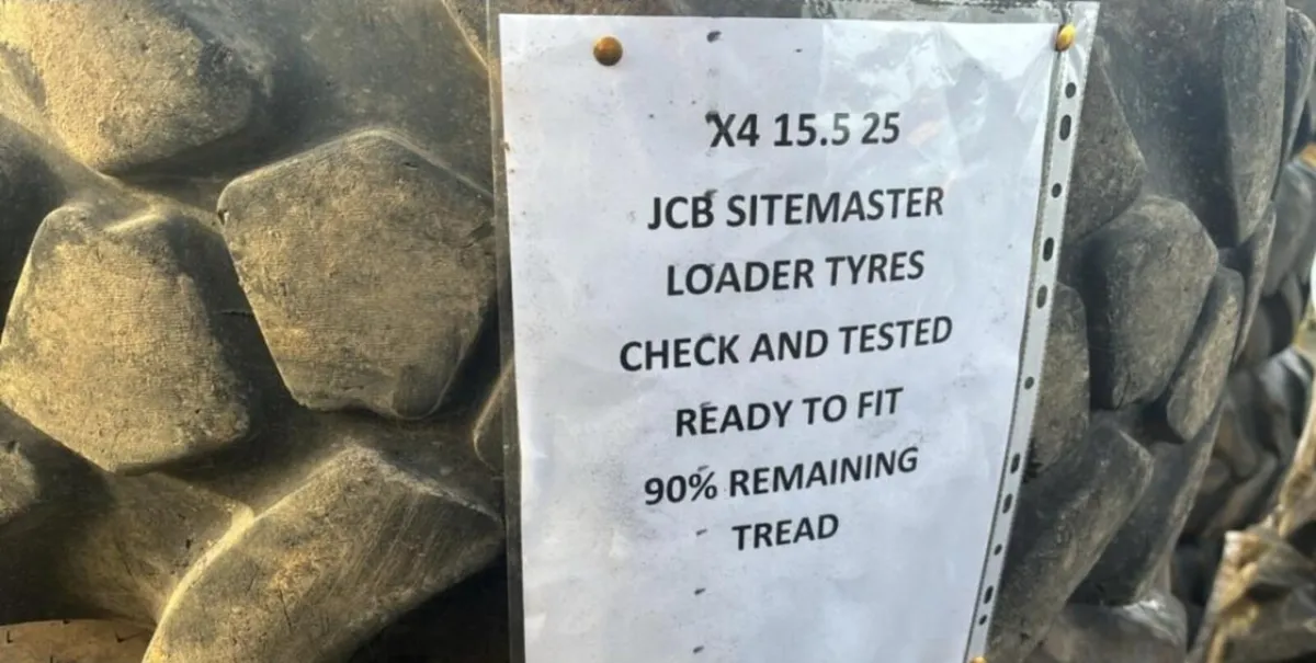 4 x JCB SITEMASTER loadall tyres (15.5 25) - Image 3