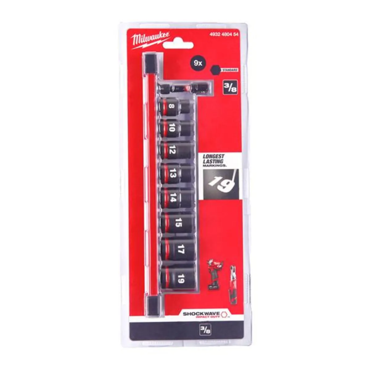 Milwaukee 3/8” Shockwave Impact Socket Set - Image 2