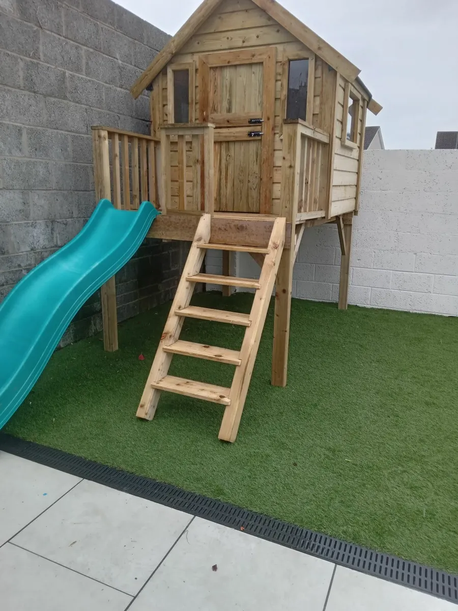 Playhouse, swings, slide, climbing wall - Image 3
