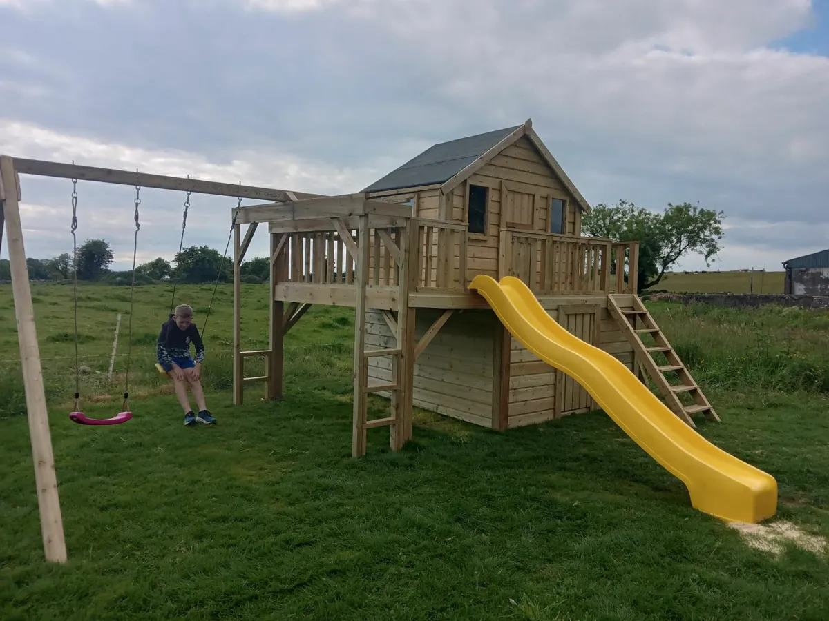 Playhouse, swings, slide, climbing wall - Image 4