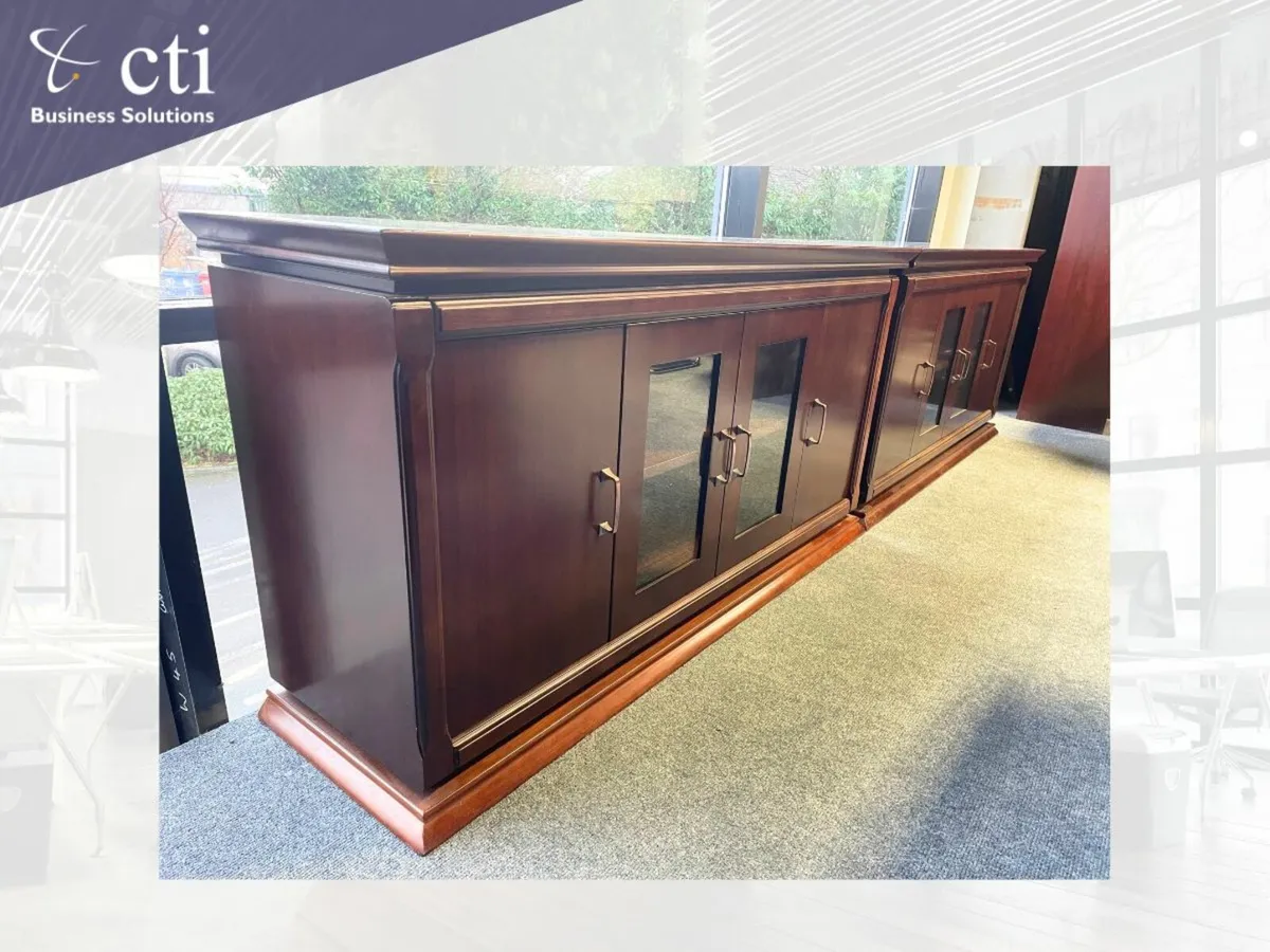 In Stock! Credenza Walnut Storage Units- Brand New - Image 1