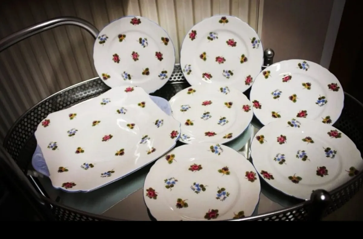 1940s gorgeous Shelley dessert set - Image 1