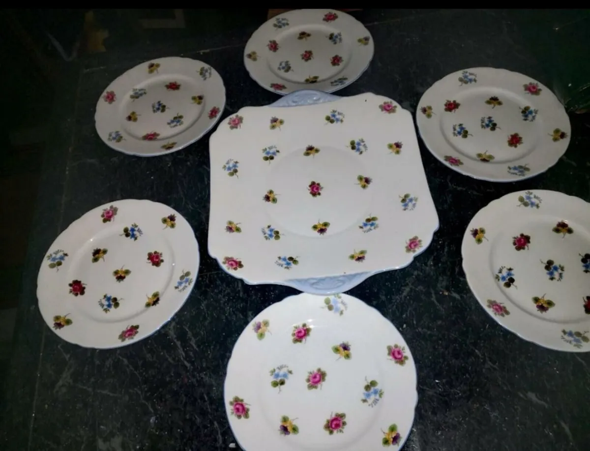 1940s gorgeous Shelley dessert set - Image 2