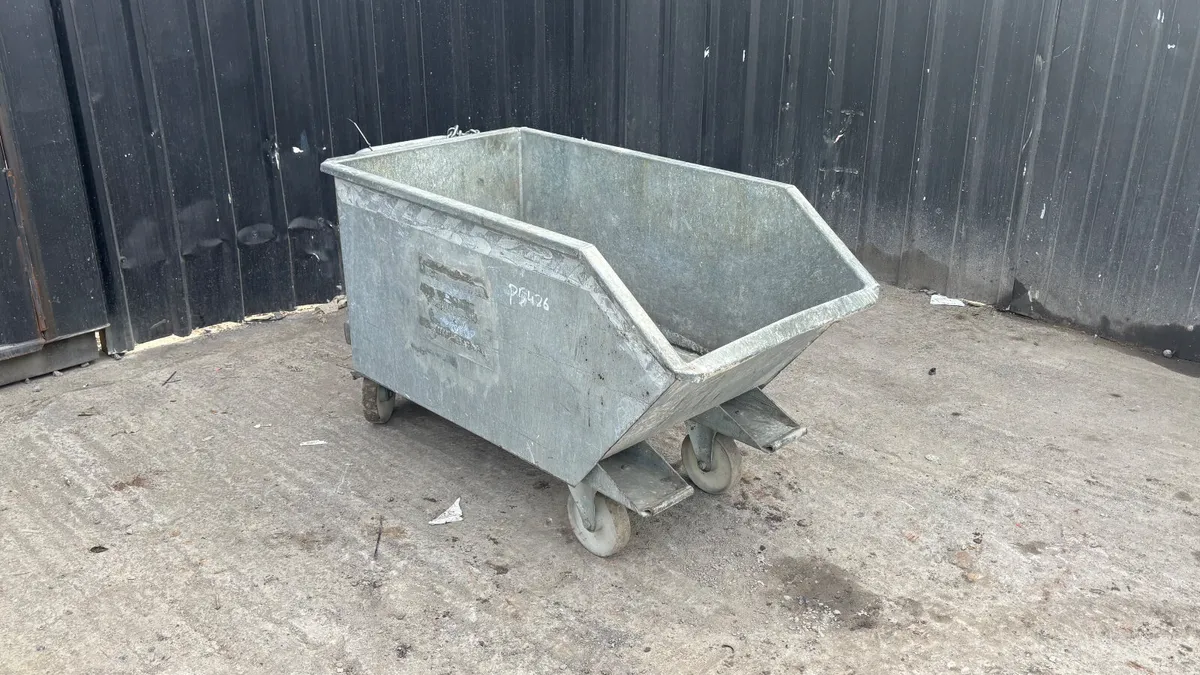 Galvanised Tipping Skip - Image 1