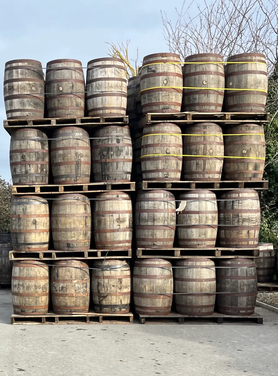 BEST Beer garden  oak whiskey barrel tables - Image 2