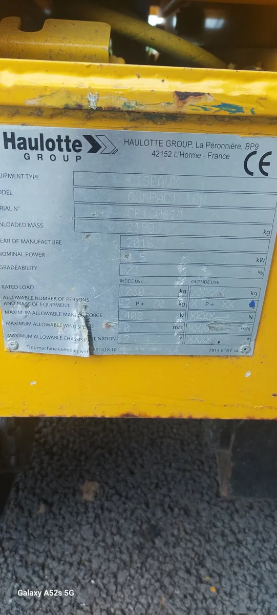 Haulotte Compact 10 Scissor Lift (2016) - Image 4