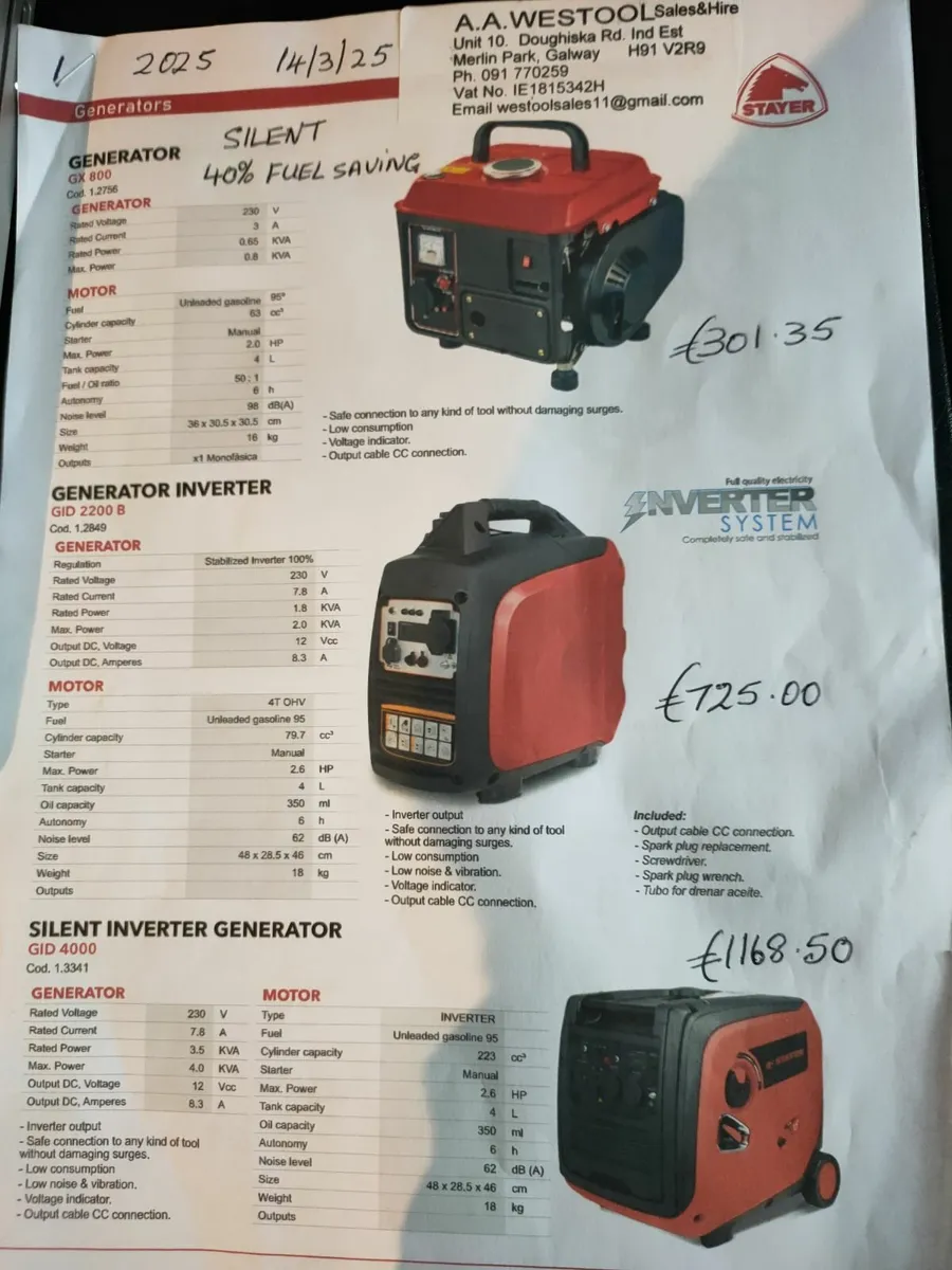 Honda/stayer Generator with avr - Image 1