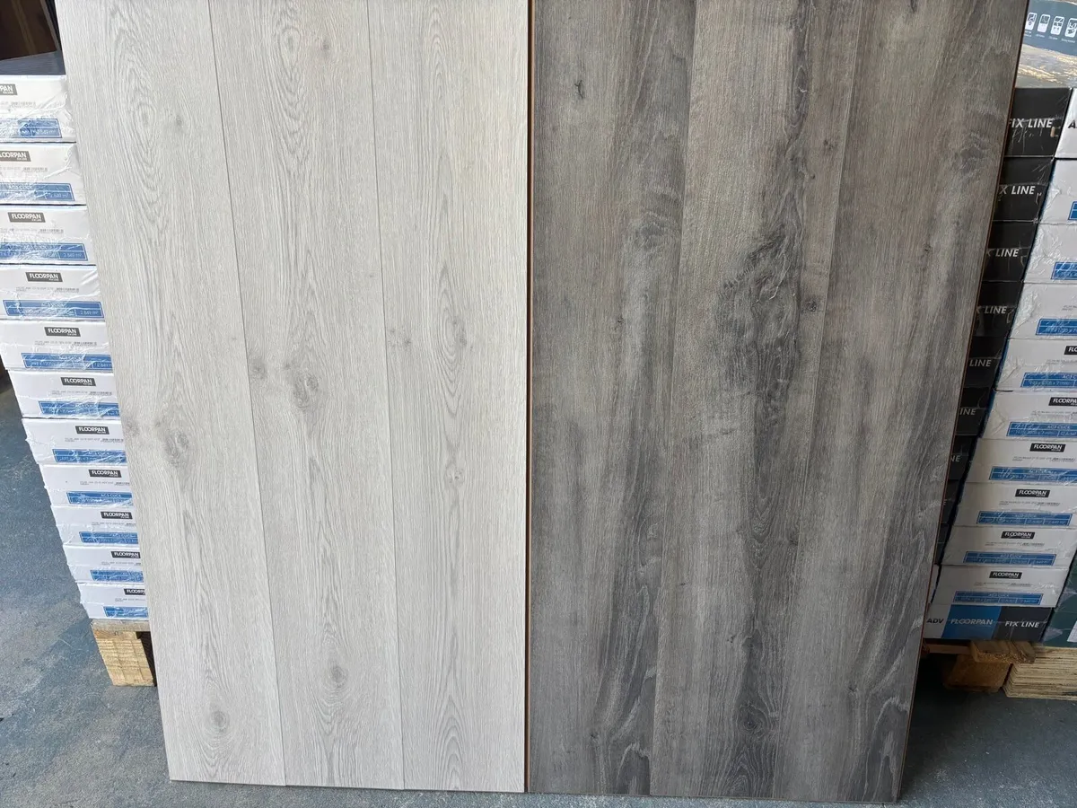 New 7mm Grey Laminated Flooring Choice of 2 col - Image 1