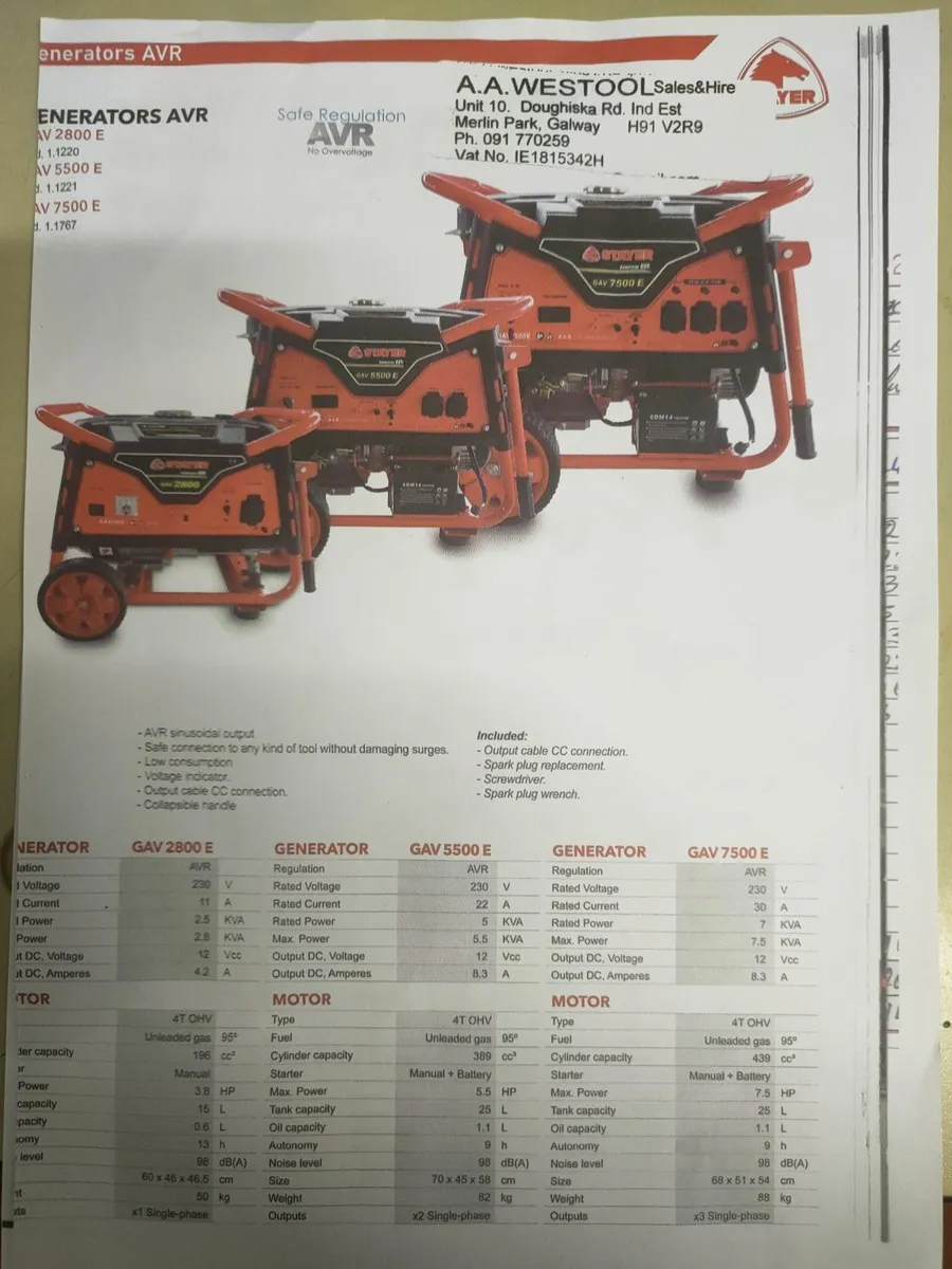 Honda/stayer Generator with avr - Image 3