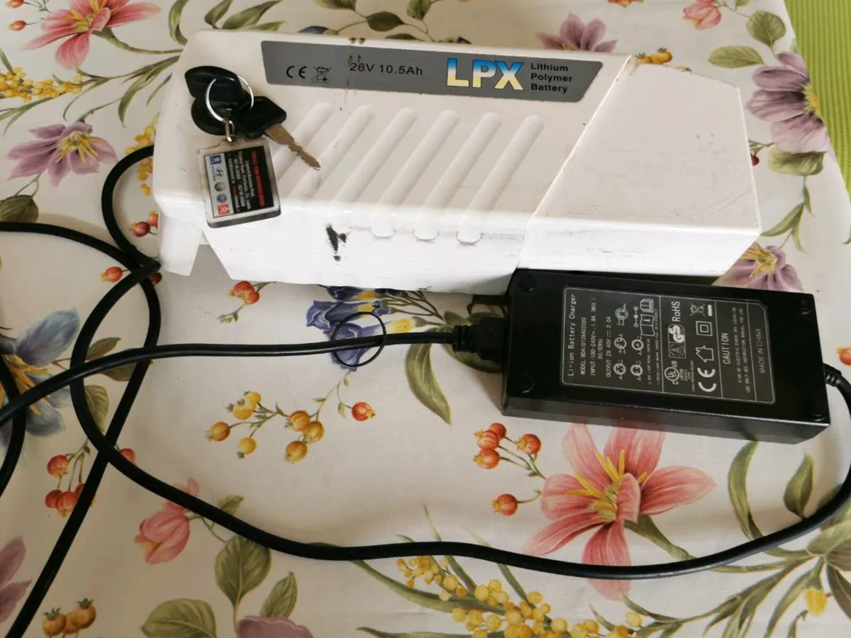 Battery and Charger. 26 volt. 10.5 AH. 2 Keys. - Image 4