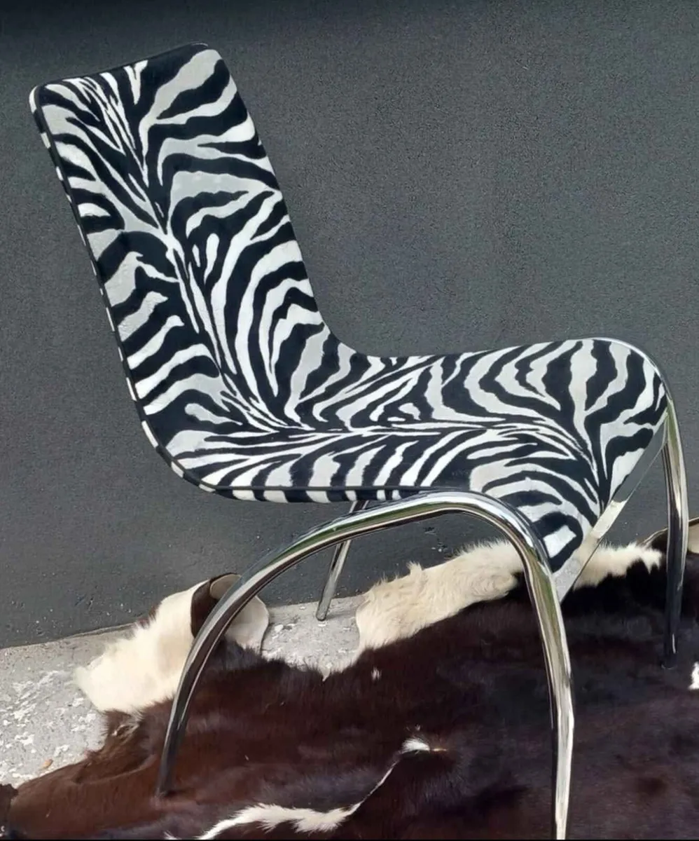 CAVALLI postmodern zebra chrome chair - Image 1
