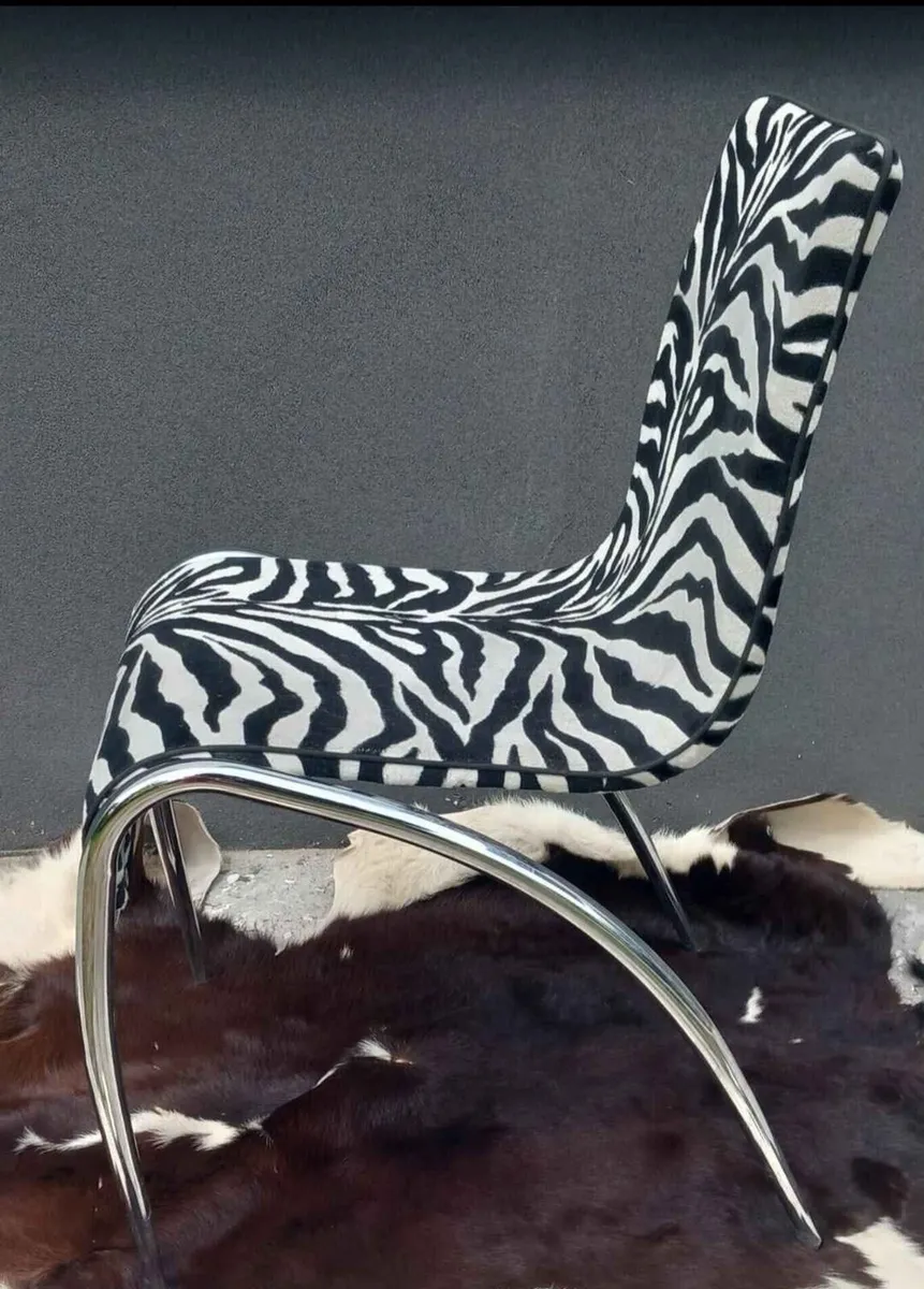 CAVALLI postmodern zebra chrome chair - Image 2