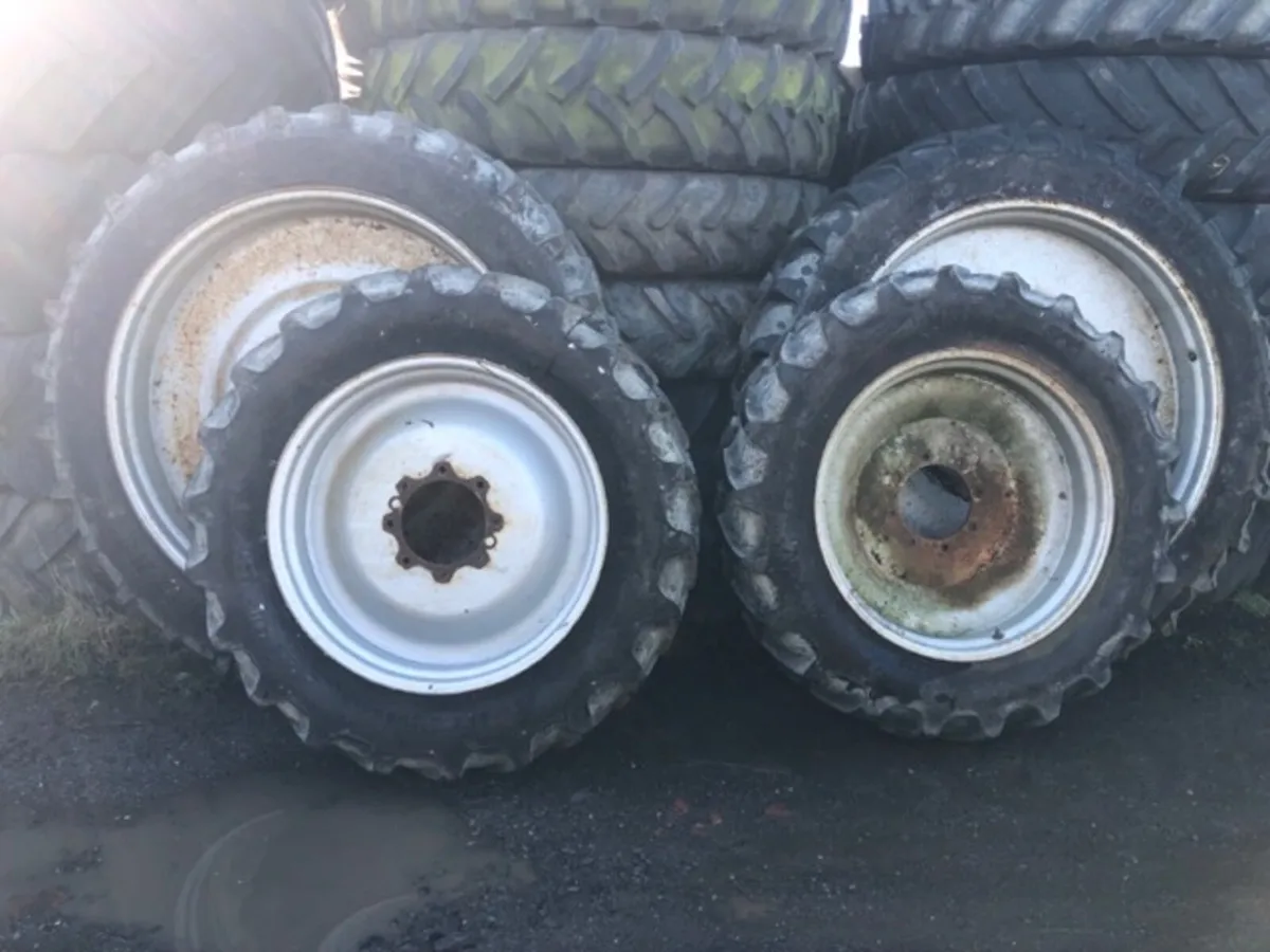 Full Set MF Row Crop Wheels- 340/85R48 & 320/85R32 - Image 1