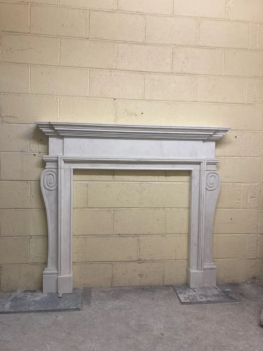 White marble fireplace - Image 1