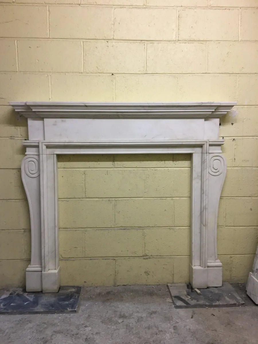 White marble fireplace - Image 4