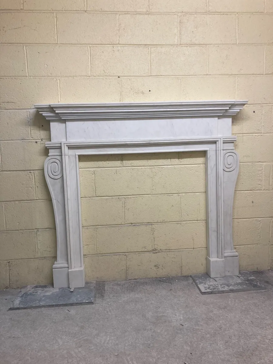White marble fireplace - Image 2