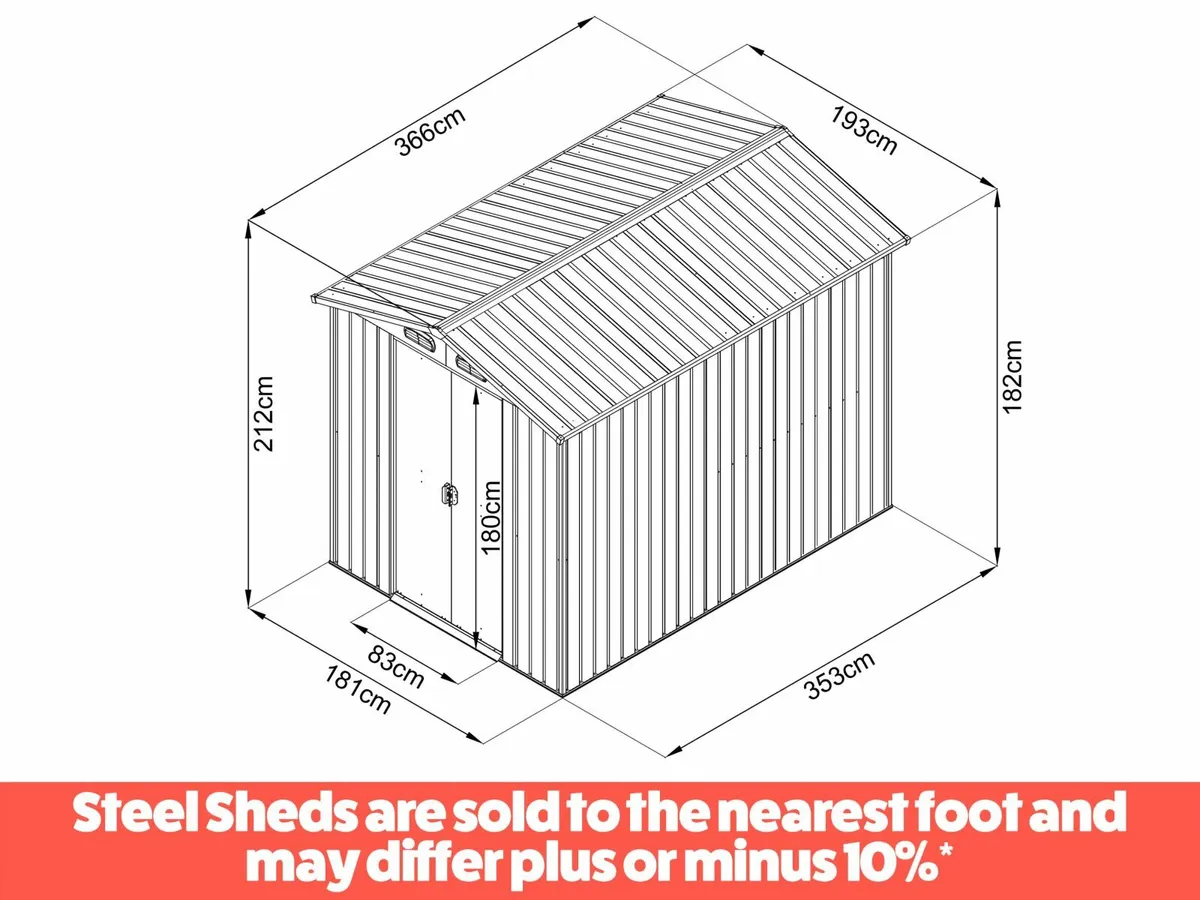 6ft x 12ft Classic Steel Shed - Image 2