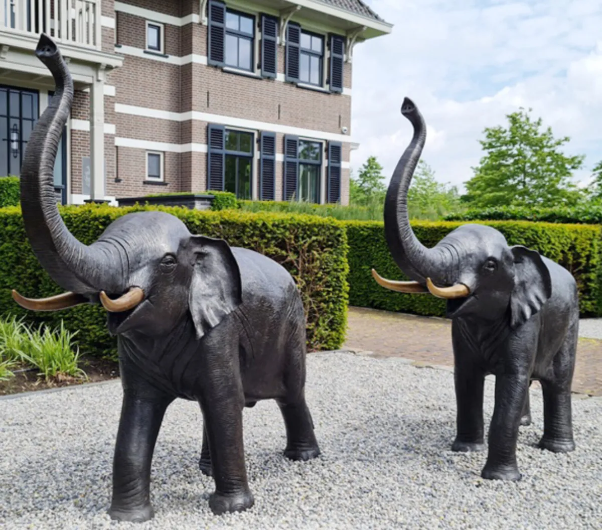 Pair of bronze elephants statues - Image 2