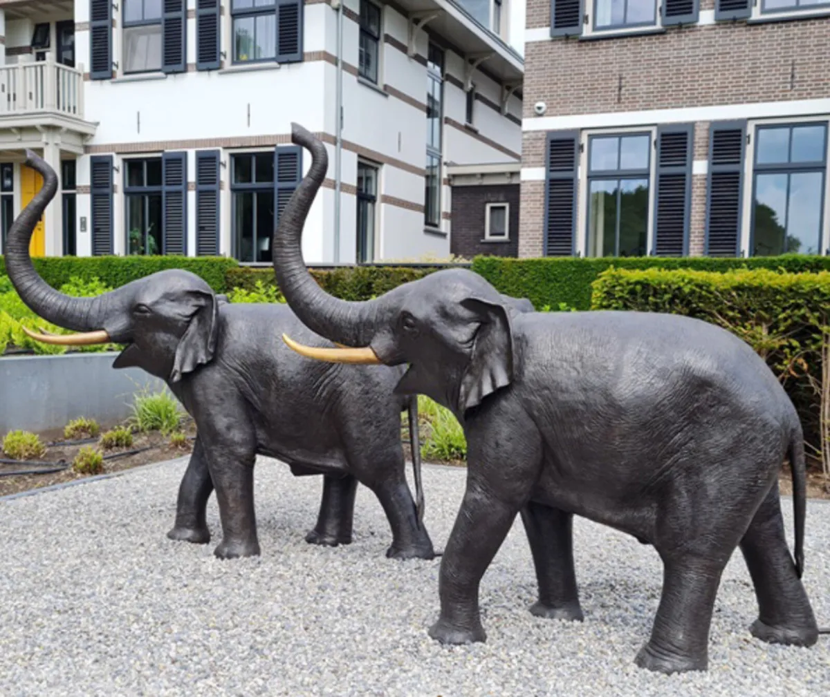Pair of bronze elephants statues - Image 3