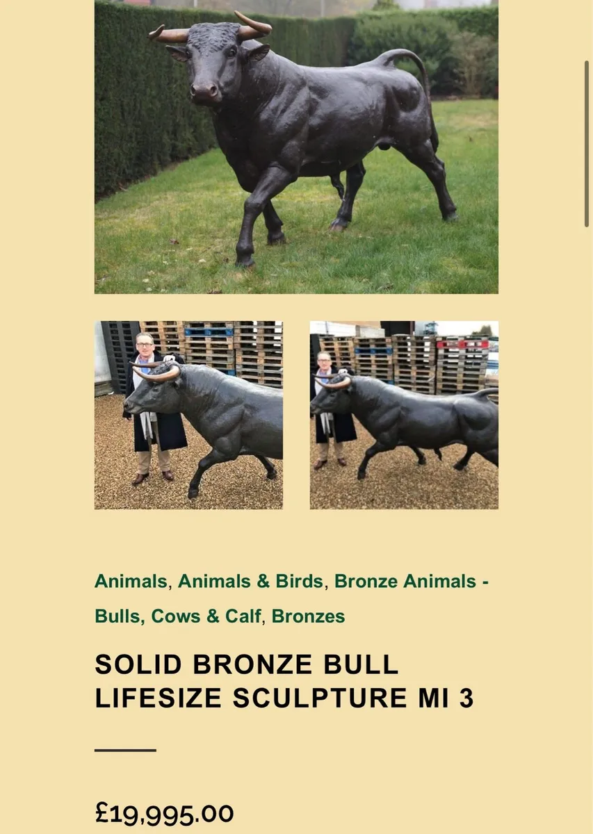 Bronze bull sculpture - Image 3