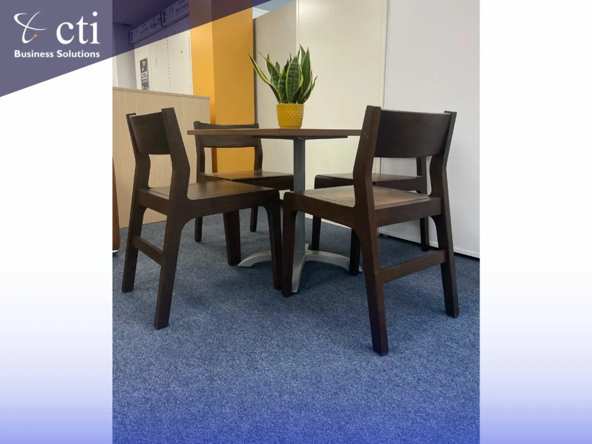 Commercial Dark Wooden Catering Chairs X 8 - Image 3