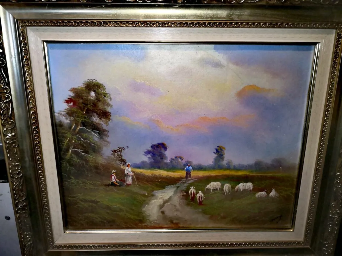 SHEPHERDS-Oil painting on canvas  Czinege 1967- - Image 1