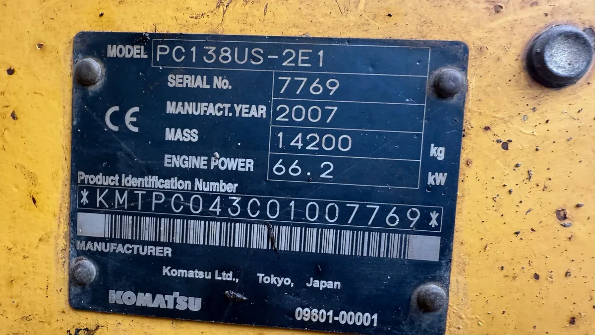 Komatsu PC138US Excavator - Image 4