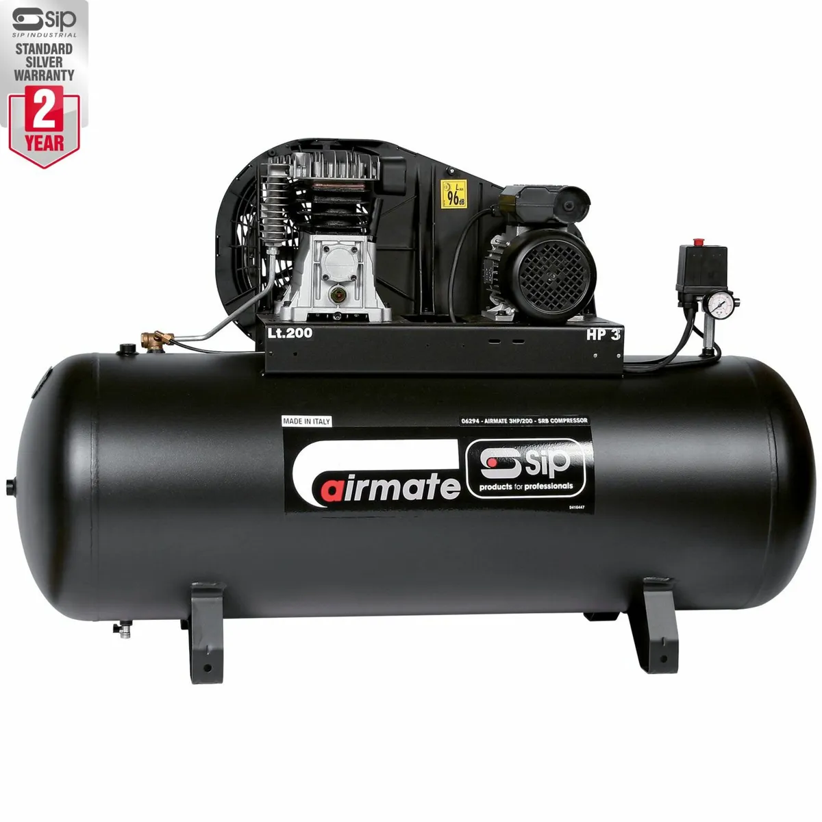SIP 200Ltr 3HP/200SRB Belt Driven Air Compressor - Image 3