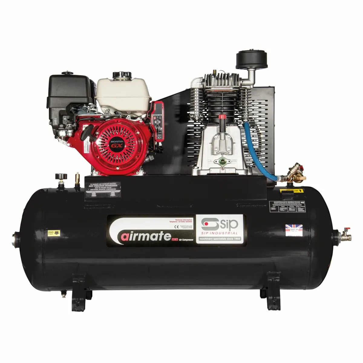 SIP 150Ltr Honda GX160 5.5HP Petrol Air Compressor - Image 2
