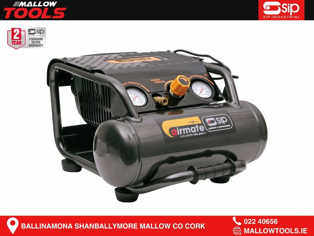 SIP 10 Litre OL197/10RC proTECH 1.5HP Air Compress - Image 1