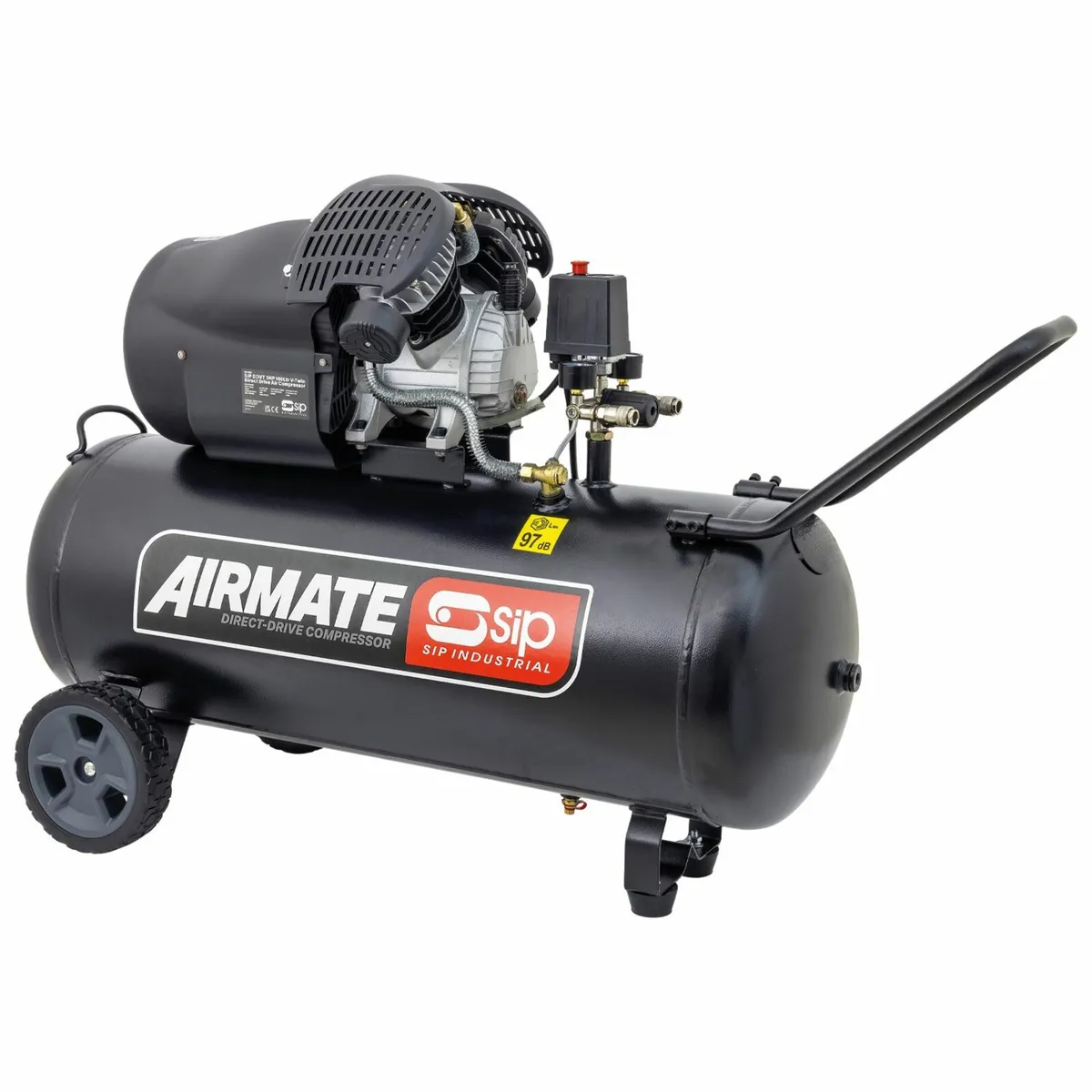SIP DDVT 3HP 100ltr V-Twin Direct Drive Compressor - Image 2