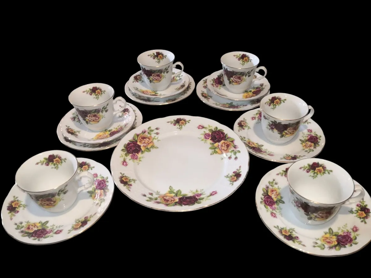 Beautiful Carslbad Bohemian roses teaset - Image 1