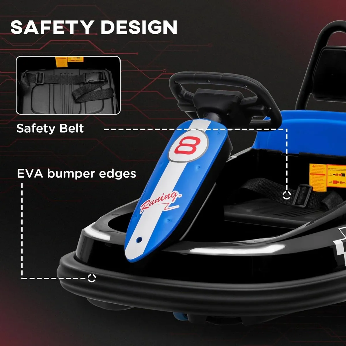 BumperBoo 6V Bumper Car Blue - Image 3