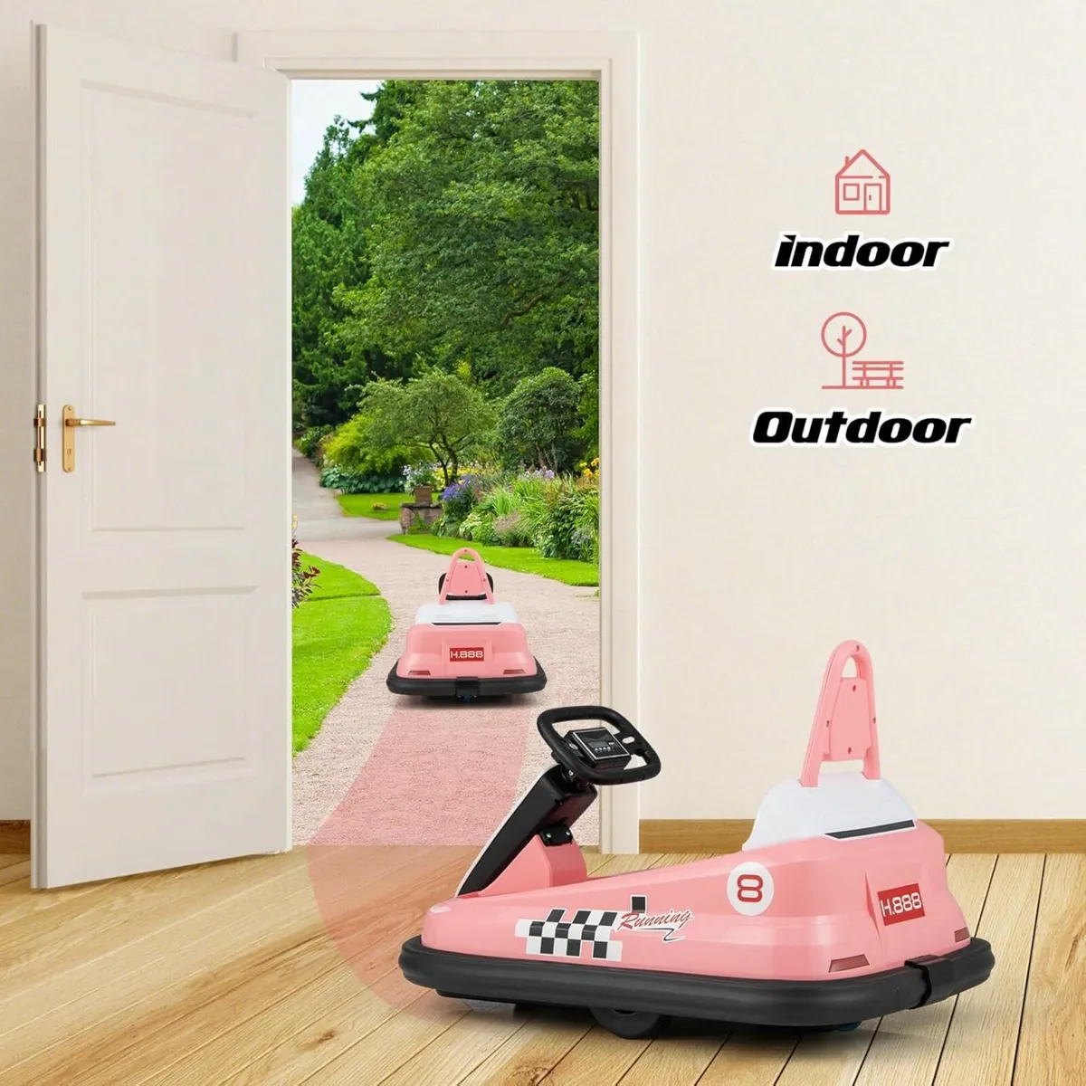 BumperBoo 6V Bumper Car Pink - Image 3